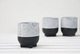 Plus- Ceramic espresso cup in black and white and black dots