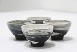 Ella - Ceramic bowl in black and white marble pattern