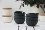Trio- 3 ceramic small bowls in black and glossy glaze